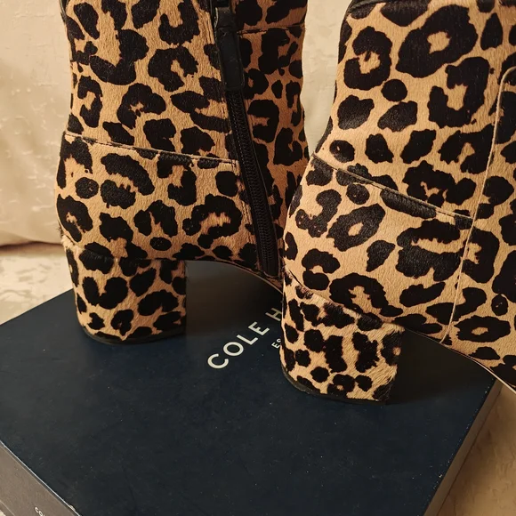 Cole Haan Leopard Print Ankle Boots - Picture 3 of 4